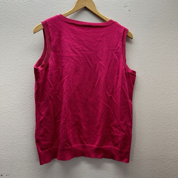 Talbots Plus Size 1X Pink Soft Pima Cotton Blend Scoop Neck Tank Top - Picture 5 of 5